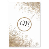 Gold Glitzer Glitzern Weiße Tischnummer (Rückseite)