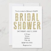 Gold Glitzer Glitzy Glam Bridal Einladung (Vorderseite)