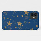 Gold Glitzer Glitzy Stars Case-Mate iPhone Hülle (Rückseite (Horizontal))