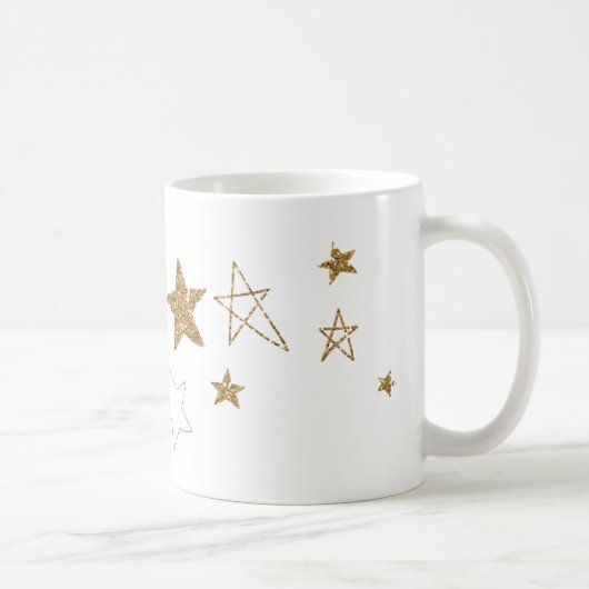 Gold Glitzer Glitzy Stars Kaffeetasse (Rechts)
