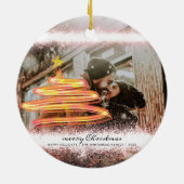 Gold Glitzer Glow Christmas Tree Star Foto Keramik Ornament (Hinten)