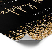 Gold Glitzer glücklich Neujahr Name Schwarz druckb Poster (Ecke)