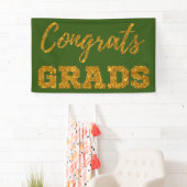 Gold Glitzer Glückwunschs Grads Banner (Insitu)
