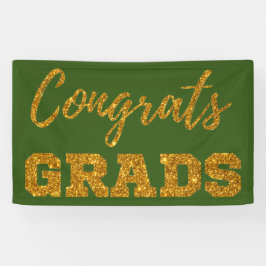 Gold Glitzer Glückwunschs Grads Banner