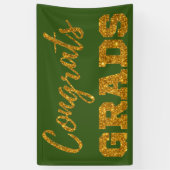 Gold Glitzer Glückwunschs Grads Banner (Vertikal)