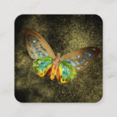 *~* Gold Glitzer Gold Gilde Butterfly Wasserfarbe Quadratische Visitenkarte (Vorderseite)