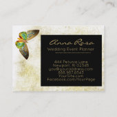 *~* Gold Glitzer Gold Gilde Butterfly Wasserfarbe Visitenkarte (Rückseite)