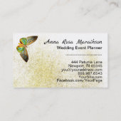 *~* Gold Glitzer Gold Gilde Wasserfarbenschmetterl Visitenkarte (Rückseite)