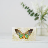 *~* Gold Glitzer Gold Gildenweiße Schmetterling Visitenkarte (Stehend Vorderseite)