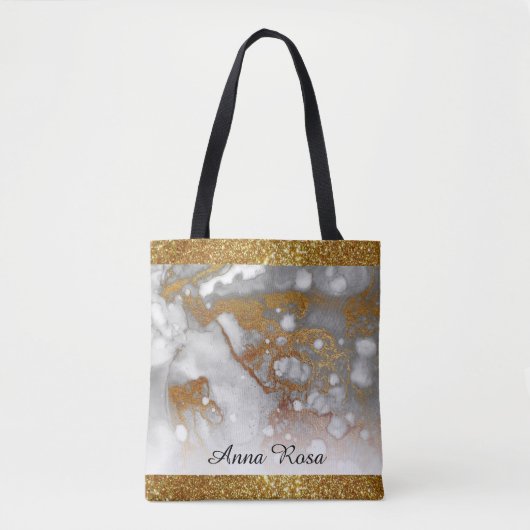 *~* Gold Glitzer Gold Glitzer Abstrakt Luxe Glam Tasche (Vorderseite)