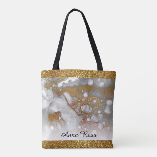 *~* Gold Glitzer Gold Glitzer Abstrakt Luxe Glam Tasche (Rückseite)