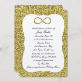 Gold Glitzer Gold Infinity Brautparty Einladung (Vorne/Hinten)