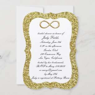 Gold Glitzer Gold Infinity Brautparty Einladung