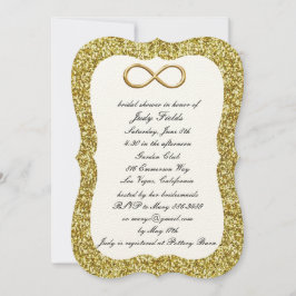 Gold Glitzer Gold Infinity Brautparty Einladung