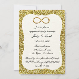 Gold Glitzer Gold Infinity Engagement Party einlad Einladung