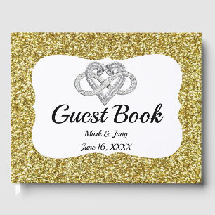 Gold Glitzer Gold Infinity Heart Wedbook Gästebuch
