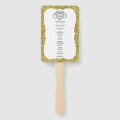 Gold Glitzer Gold Infinity Heart Wedding Program Fächer (Rückseite)