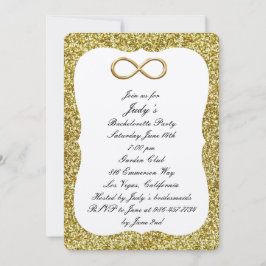 Gold Glitzer Gold Infinity Junggeselinnen-Abschied Einladung