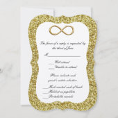 Gold Glitzer Gold Infinity Response Card Einladung (Vorderseite)