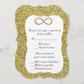 Gold Glitzer Gold Infinity Response Card Einladung (Vorne/Hinten)