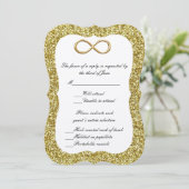 Gold Glitzer Gold Infinity Response Card Einladung (Stehend Vorderseite)