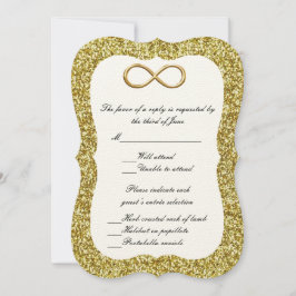 Gold Glitzer Gold Infinity Response Card Einladung