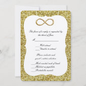 Gold Glitzer Gold Infinity Response Card Einladung (Vorderseite)