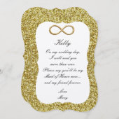 Gold Glitzer Gold Infinity Trauzeugin Card Einladung (Vorne/Hinten)