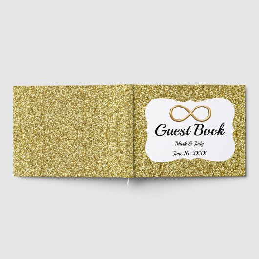 Gold Glitzer Gold Infinity Wedbook Gästebuch (Voll)