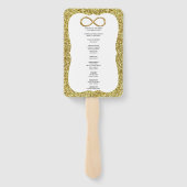 Gold Glitzer Gold Infinity Wedding Program Fans Fächer (Rückseite)