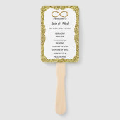 Gold Glitzer Gold Infinity Wedding Program Fans Fächer (Vorderseite)