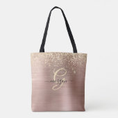 Gold-Glitzer, Gold-Monogramm, Name des Schwarzen S Tasche (Rückseite)
