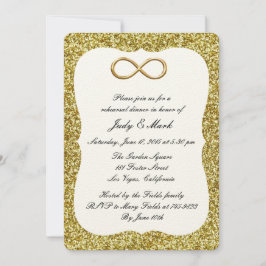 Gold Glitzer Gold Unendlichkeit Probe Abendessen e Einladung