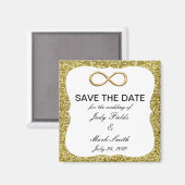 Gold Glitzer Gold Unendlichkeit Sichern Sie das Da Magnet (Vorderseite/Rückseite)