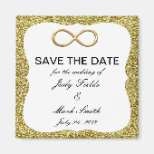 Gold Glitzer Gold Unendlichkeit Sichern Sie das Da Magnet (Vorne)