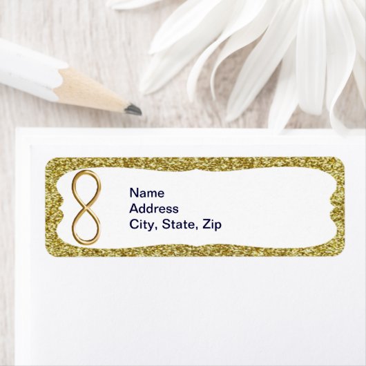 Gold Glitzer Gold Unfinity Address Labels (Insitu)