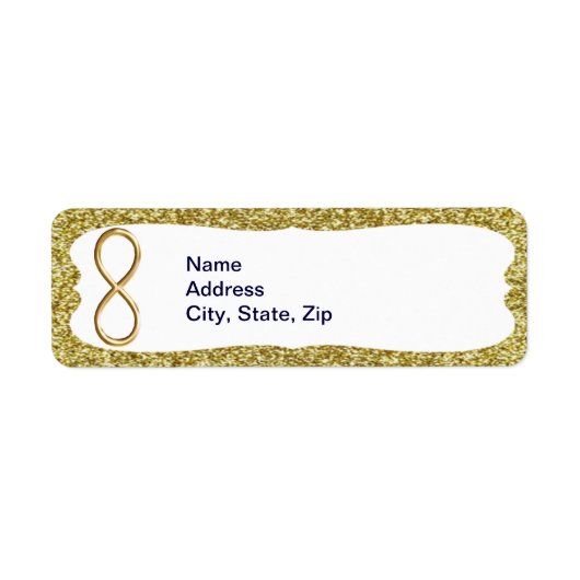 Gold Glitzer Gold Unfinity Address Labels (Vorne)