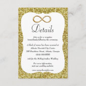 Gold Glitzer Gold Unfinity Wedding Details Begleitkarte (Vorderseite)