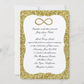 Gold Glitzer Gold Unfinity Wedding Einladung (Vorderseite)