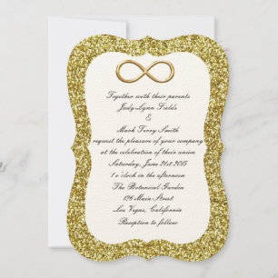 Gold Glitzer Gold Unfinity Wedding Einladung