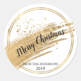 Gold Glitzer Goldfolie Weihnachtskleber Runder Aufkleber