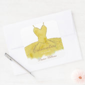 Gold Glitzer Gown Quinceanera Sticker (Umschlag)