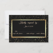 Gold Glitzer Grad Cap, Confetti Graduation Party RSVP Karte (Rückseite)