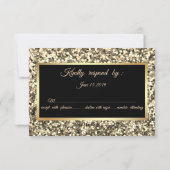 Gold Glitzer Grad Cap, Sequins Graduation Party RSVP Karte (Rückseite)