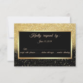 Gold Glitzer Grad Cap, Sunflowers Graduation Party RSVP Karte (Rückseite)