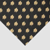Gold Glitzer Graduation Cap Muster Schwarz Seidenpapier (Ausschnitt)