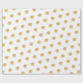 Gold Glitzer Graduation Cap Muster Weiß Geschenkpapier (Flach)