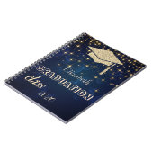 Gold Glitzer Graduation Cap, Stars Class 2020 Notizblock (Linke Seite)