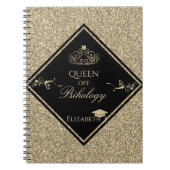 Gold Glitzer Graduation Cap, Tiara Notizblock (Vorderseite)