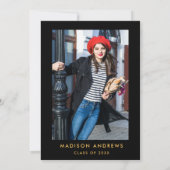 Gold Glitzer Graduation Party Einladung - Foto zur (Rückseite)